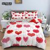 Red Rose Floral Duvet Cover Love Heart Bedding Set Microfiber Romantic Quilt Cover Queen King For Couple Wedding Valentine Decor