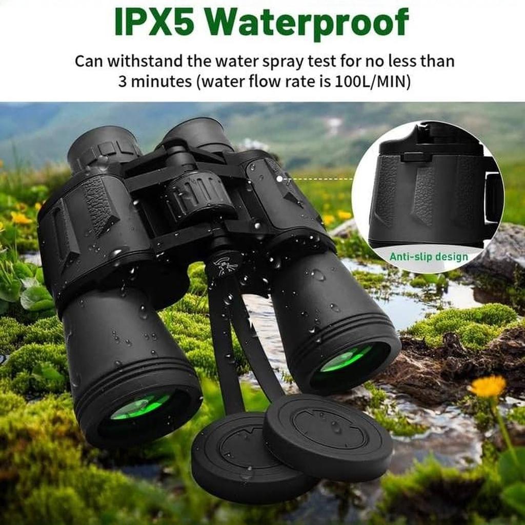 Binoculars for Adults 20x50 High Power Low Light HD Compact Binoculars,BAK4 Lens for Bird Watching Hunting Travel Football Stargazing