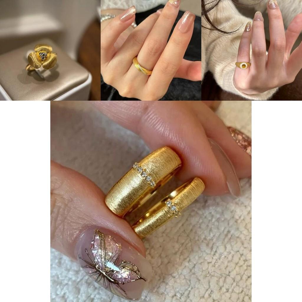 Elegant Lightweight Luxe Copper Ring With Unique Geometry And Glittering Details