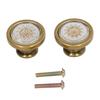 2 Sets Antique Furniture Hardware Handle Knob Zinc Alloy Round Single Hole Cabinet Door Handle