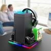 Зарядная станция для консоли Xbox, станция с умным контролем температуры + Настольный вентилятор с RGB-подсветкой