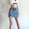 Юбка для стройности и молодости, эластичная, узкая, с высокой талией, А-силуэта, облегающая, в стиле ретро, юбка до бедра, женская летняя модная джинсовая короткая юбка