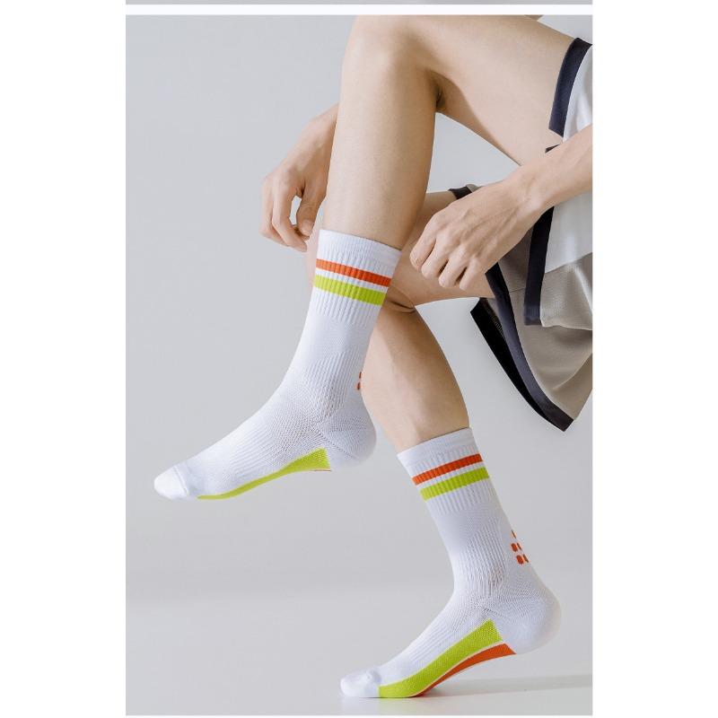 Мужские спортивные носки для бега, баскетбольные амортизирующие и износостойкие, махровые впитывающие пот, устойчивые к запаху и дышащие носки средней длины