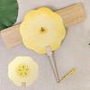 Fruit Print Fan with Wooden Long Handle Portable Lightweight Outdoor Travel Camping Picnic Summer Handheld Round Paper Fan