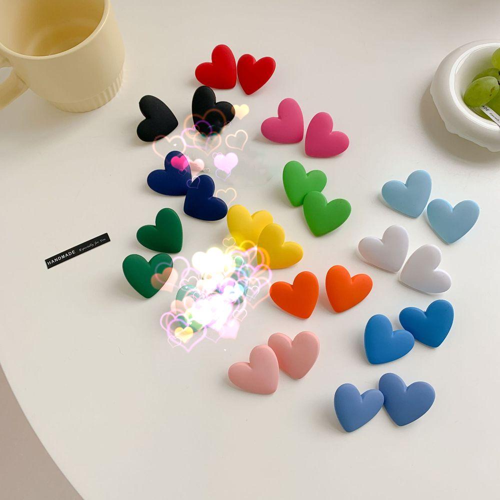 Fashion Creative Trendy Temperament Acrylic Vintage Heart Stud Earring 925 Sterling Silver