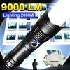9000LM Powerful Flashlight USB Rechargeable Torch Light  High Power LED Flashlight Zoom Camping Lantern Work Lamp