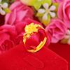 Sand Gold High Imitation Gold Flower Blooming Wealthy Open Ring Fashion Gold Flower Ring Gold-plated Jewelry