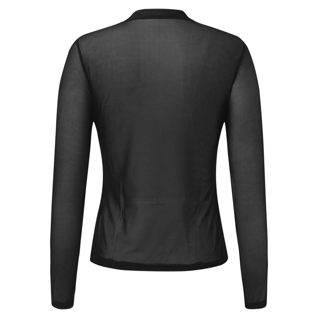 Женская однотонная кружевная рубашка с длинными рукавами и высоким воротом, базовый маленький топ, базовый маленький топ, базовый маленький топ