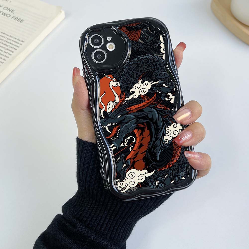 Чехлы для телефонов iPhone 11, 12, 13, 14, 15 Pro Max 78 Plus Infinix Hot 40 Realme C55 C35 OPPO A17 A96 A33, эксклюзивный дизайн Dragon, мягкий чехол кремового цвета