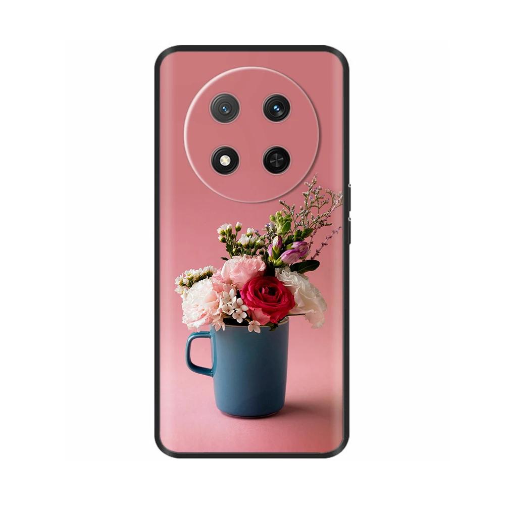 Чехол для Honor Magic7 Lite 5G Цветочный Мягкий Силиконовый Чехол Для Coque Honor Magic7 Lite Чехол Magic 7 Чехол для Телефона Magic7 Pro