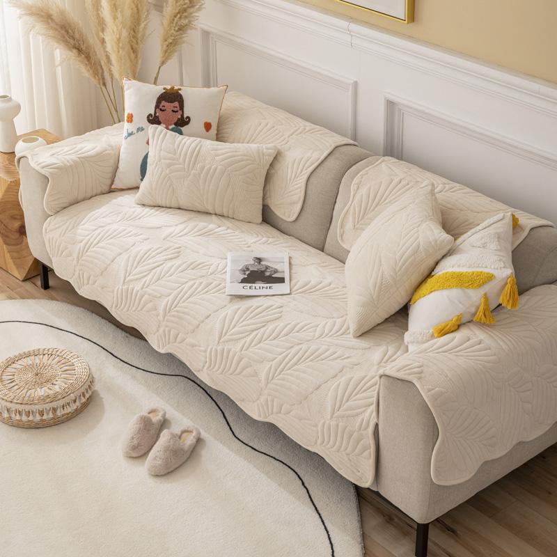 Скандинавский однотонный чехол для дивана для гостиной, нескользящий толстый плюшевый диван-подушка, коврик, комбинированный диван, защита для полотенец, домашний декор