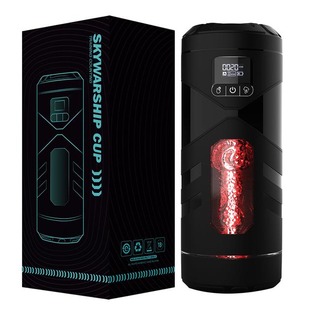 New Digital Display Automatic Heated Sucking Male Vibration Blowjob Masturbation Equipment Machine Sex Toys Adult Goods for Man Masturbators Cup