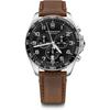 Мужские кварцевые часы Victorinox Fieldforce Classic Chrono 241928 с черным кожаным ремешком