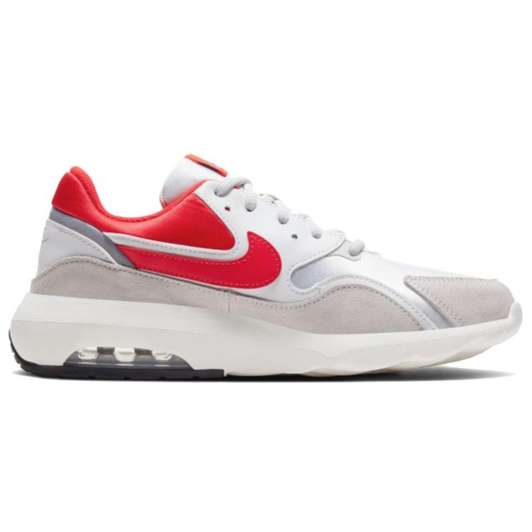 Nike Nostalgic Versatile Aesthetic Fabric Synthetic Leather Low Top Marathon Running Shoes Women Sneaker White Red 916789-008