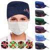 Fashion Printed Button Work Hat Casual Unisex Scrub Cap