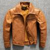 First Layer Cowhide Genuine Leather Jacket Youth Slim Swallowtail Leather Jacket Trendy Jacket