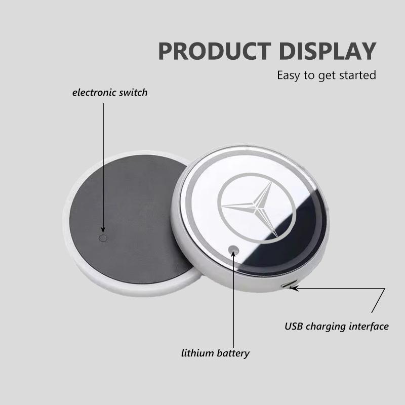 YHJ4 Car Cup Holder Bottom Pad 7 Color luminous LED Coaster Interior Accessories For Benz Exclusive AMG W124 W203 W204 SPRINTER V