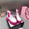 Fashionable Women's Boots 2024 New High-top Colorful Pipe Boots One-leg Short Boots Thick-soled Boots Casual Women's Boots