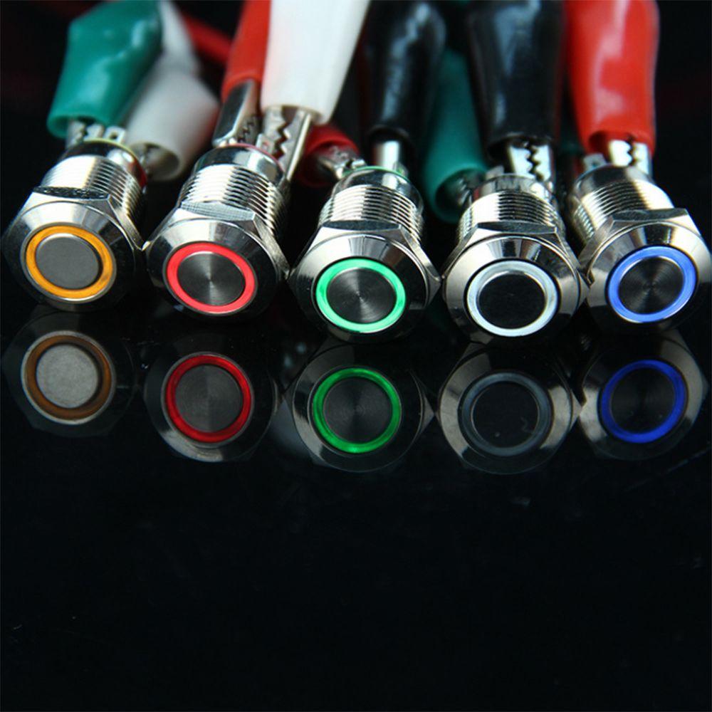 Waterproof Push 3V 5V 9V 12V 24V 110V 220V LED 12mm Metal Button Switch Momentary/Latching