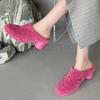 Fashion High Heels Chunky Luxury Fur Slippers  Women Winter Spring New Fad Pumps Sexy Plush Cotton  Slides Flip Flop  Dress  Women Shoes