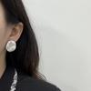 Серебряные Дизайнерские Серьги Утолщенные Матовые Электроplating Неправильная Форма Простые Серьги с Характером Женские