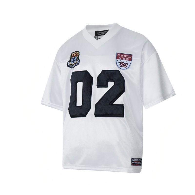 Mens Retro Soccer Training Tee With Patch Embroidery V-Neck Loose Fit Sportswear