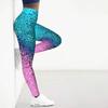 Женские двухцветные блестящие принты из кристаллов, эластичные леггинсы для йоги, фитнеса, бега, спортзала, спорта и активного отдыха
