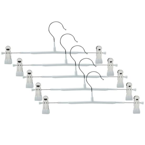 5 шт. Прочные противоскользящие вешалки для одежды с регулируемыми зажимами для брюк, юбок и многого другого — защита из нержавеющей стали