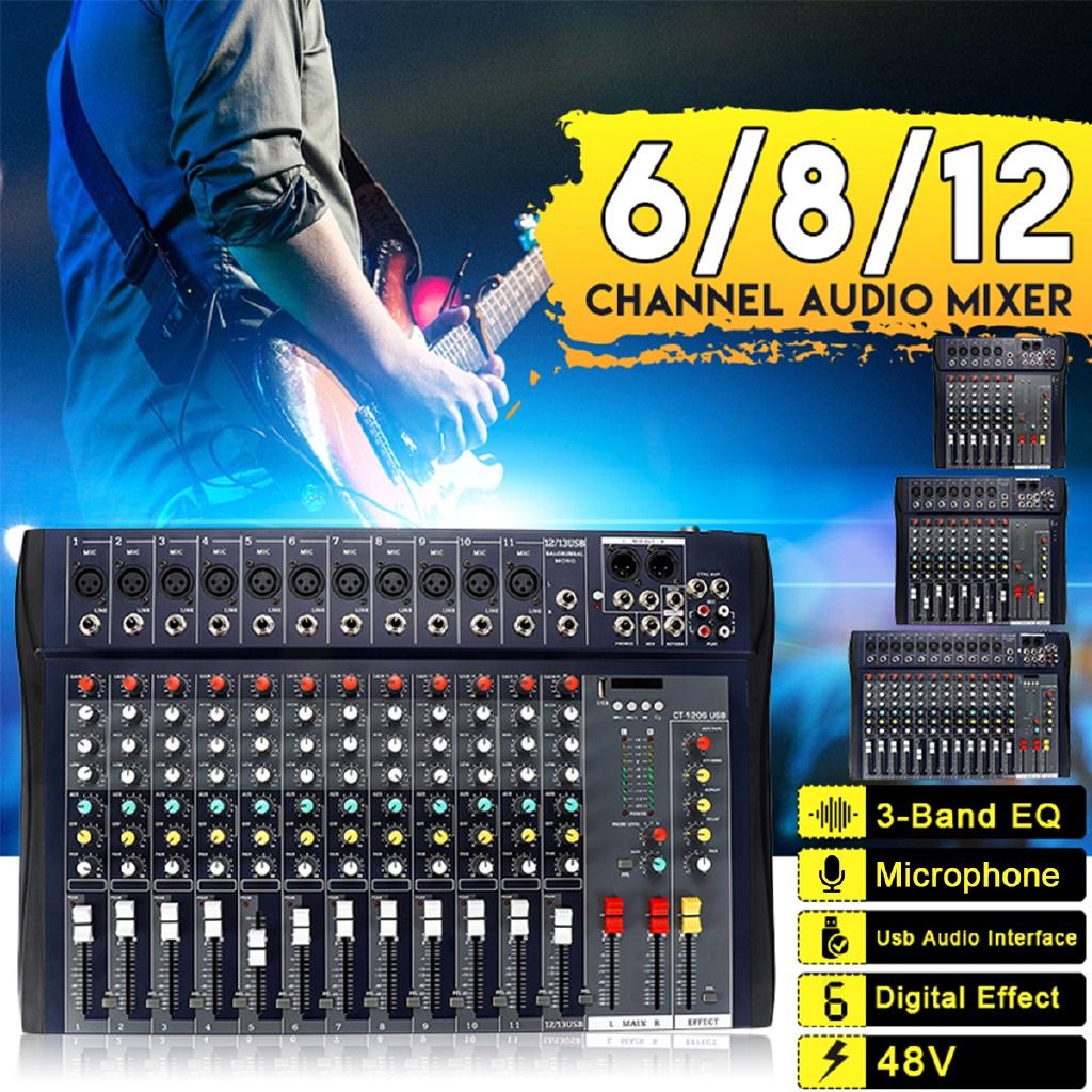 48 В мощность 6/8/12-канальный микрофон цифровой звуковой микшерный усилитель консоль профессиональный караоке аудио микшер аудио USB
