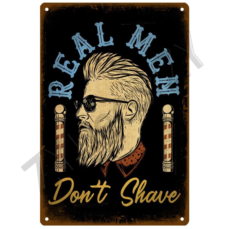 Vintage Home Decor Tin Sign Barber Shop Metal Sign Poster Bar Pub Retro Plaque Haircut and Shave Beard Iron Paintings Art Plates
