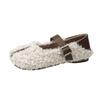 Shoes Woman Flats Loafers Fur Round Toe Autumn Casual Female Sneakers Dress Moccasin Fall Winter Leisure Buckle Strap Flock Rubb