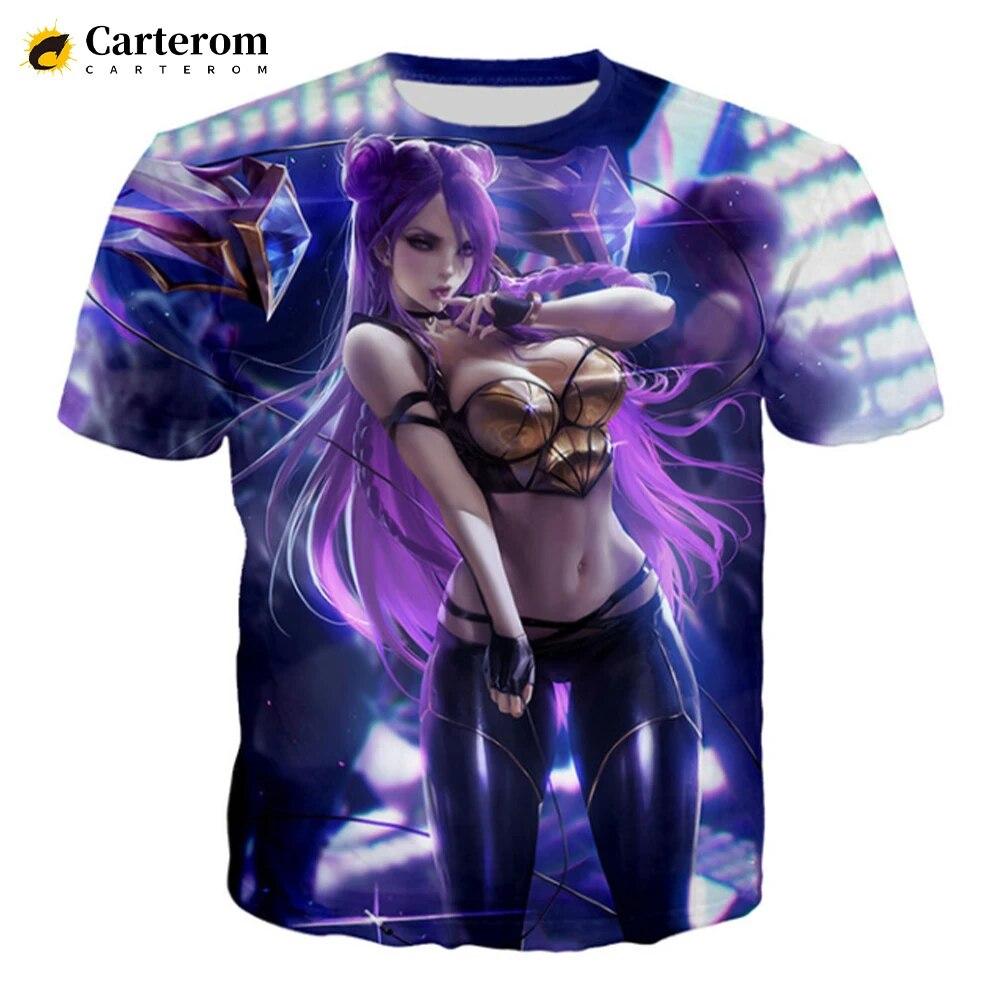 Лига легенд сексуальная Акали 3D принт мужская футболка женская модная футболка LOL игровой персонаж психоделическая футболка дышащие топы