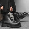 British Martin boots men's thick-soled heightening tooling boots business handsome high-top leather shoes niche short boots 22721-J