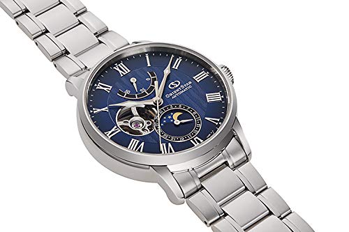ORIENT STAR Автоматические часы M45 F7 Механические фазы Луны Механические Сделано в Японии 2 года внутренней гарантии Open Heart Navy [Orient Star]