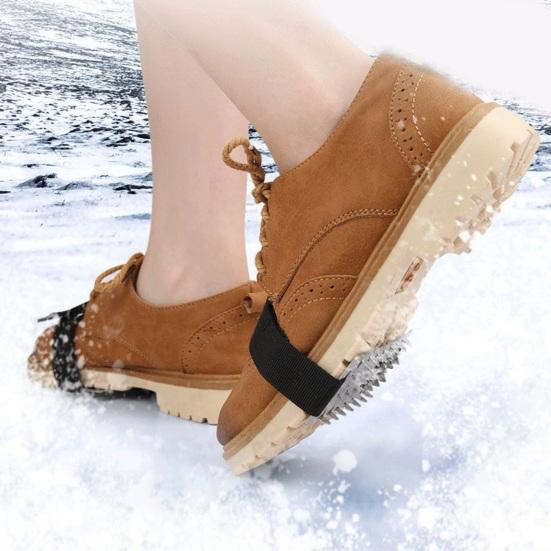 1 Pair 26-Tooth Ice Claws Crampons Non-Slip Stainless Steel Shoe Covers for Outdoor Climbing Snow Activities