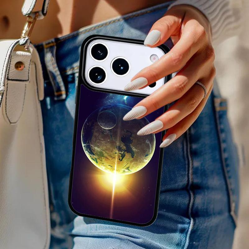 Чехол для телефона Земля Луна Солнце Планета Для iPhone 17 Air 14 15 13 12 Max Чехол Для Apple 14 15 16 16e 11 Pro Max Plus
