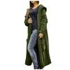 Women's Cardigan Solid Color Hooded Long Personality Sweater Jacket