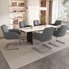 Dining Chair, Set of 2, Armchair, Modern, Minimalist Casual Chair, Living Room-Bedroom Chair with Curved Steel Feet, Grey [OLD SKU:WF310649AAG]