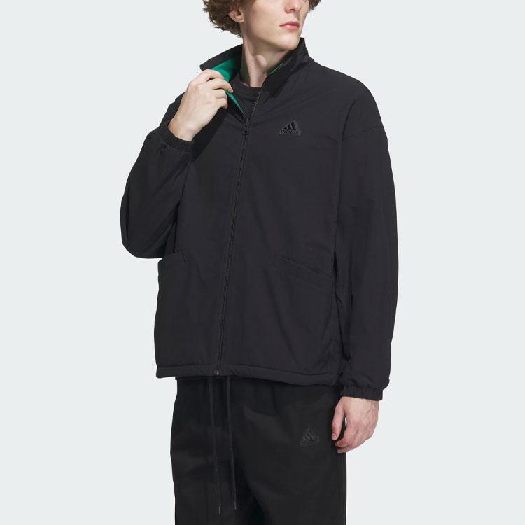 Adidas Двусторонняя куртка с длинным рукавом Мужская верхняя одежда черная IT3965