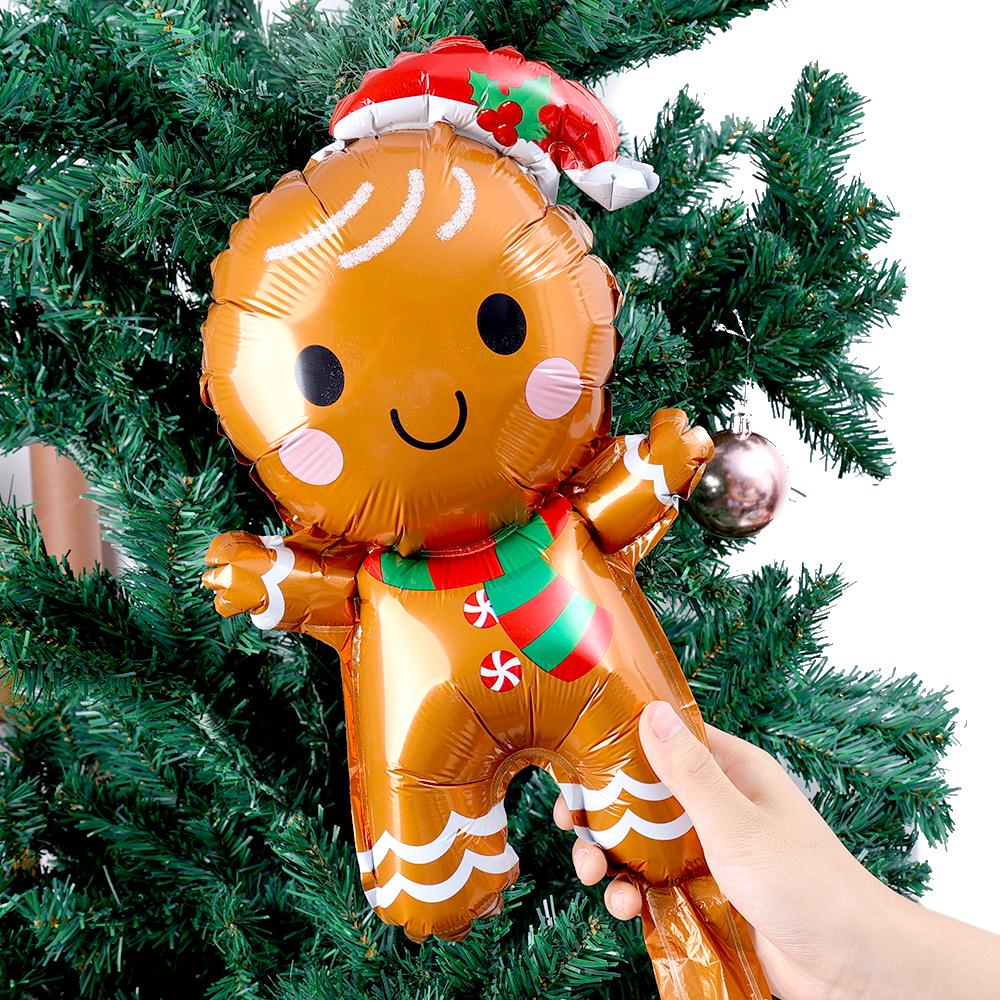 60/1pcs Xmas Tree Foil Balloons Christmas Theme Santa Claus Gingerbread Man Balloon Kids Toys New Year Party Decoration Supplies