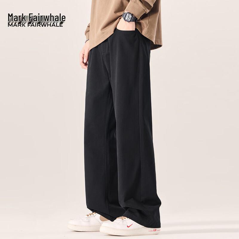 Mark Fairwhale Men's Cotton Casual Loose Straight-Leg Pants