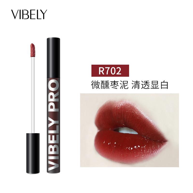 VIBELY маленькое черное зеркало, воздушная глазурь для губ, водянистый черный тюбик, увлажняющий, питательный зеркальный блеск, блеск для губ, помада