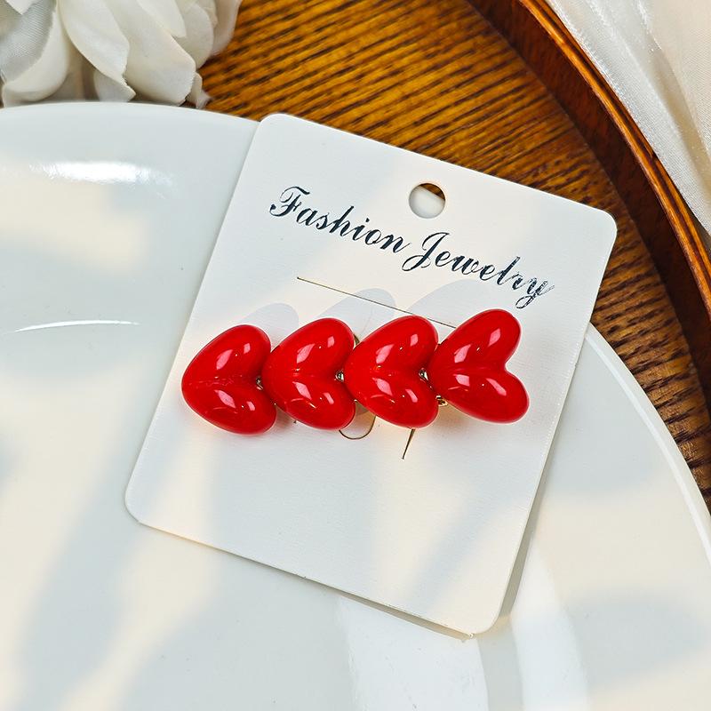 Dongdaemun Simple Color Ice Glitter Love Hairpin, Sweet Dopamine Children'S Bangs Duck Bill Clip