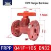 FRPP Red Plastic Corrosion-Resistant Ball Valve for Pharmaceutical and Chemical Use.