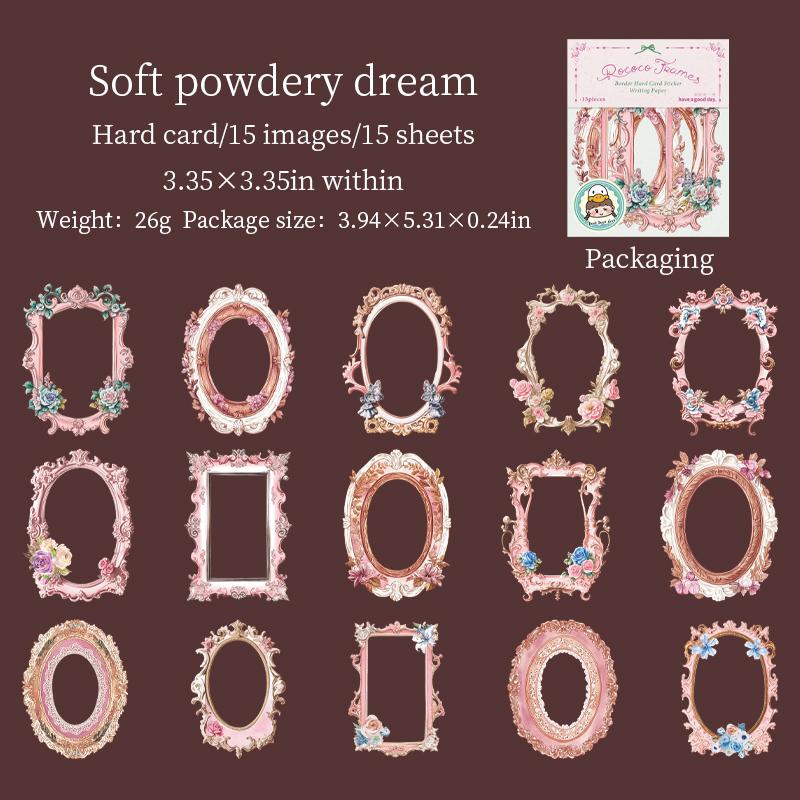 4 стиля Ретро Плющ и Лоза Рамка Твердый Картон Бумага Рококо Серия Рамок для Зеркал Ручная работа Аккаунт Сделай сам Декоративная наклейка