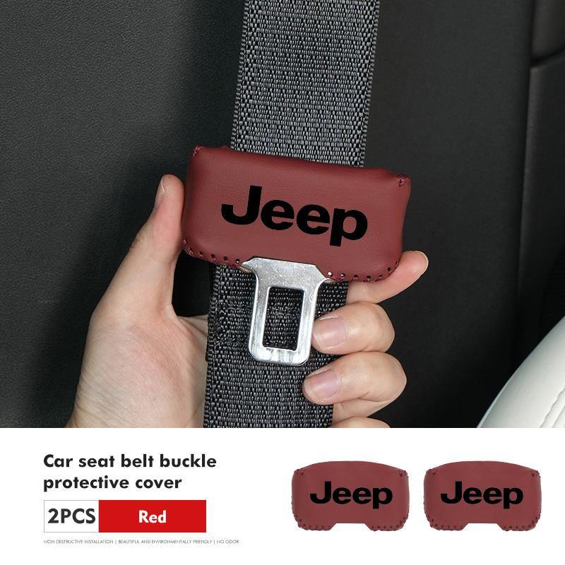 AIB3 Для автомобиля Jeep Застежка ремня безопасности Заглушка Клипса для ремня безопасности автомобиля из кожи Защитные чехлы Cherokee Patriot Liberty Wrangler JK JL