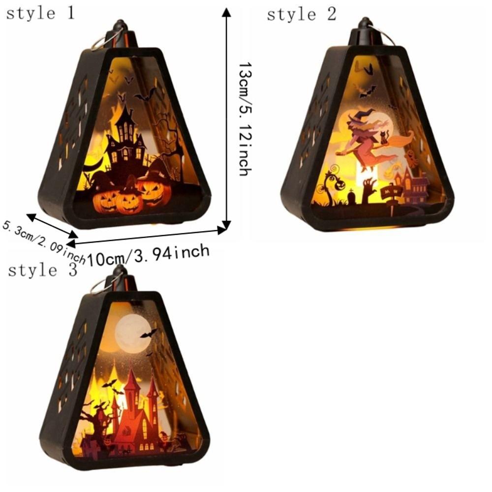 Battery Operated Halloween LED Lamp Plastic Handheld Lanterns Hanging Lantern  Ghost Festival