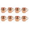 Copper Mule Mug, Handcrafted Shiny Moscow Mule Beer Mug Cup, Cocktail Serveware, , Drinks, & Gifts, Best for Parties (500 Ml) Set of 8