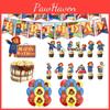 Birthday Bear Party Decor Set Banner Cake Toppers Balloons Pull Flag