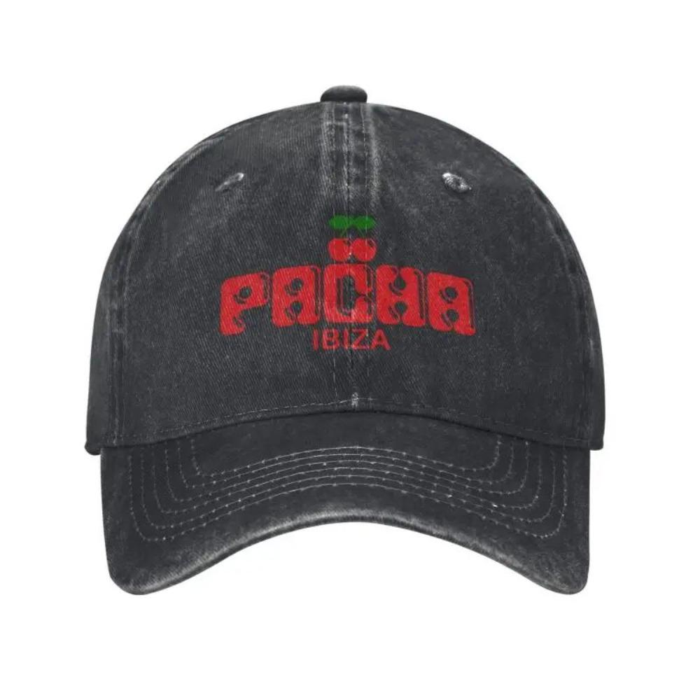 Преппи Вишневая PACHA IBIZA Бейсболка Унисекс Стирка Хлопок Джинсовые Кепки Кепка для Активного Отдыха и Путешествий Защита от Солнца Кепка Snapback Все Сезоны